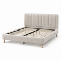 Letto matrimoniale in tessuto crema 160x200 cm