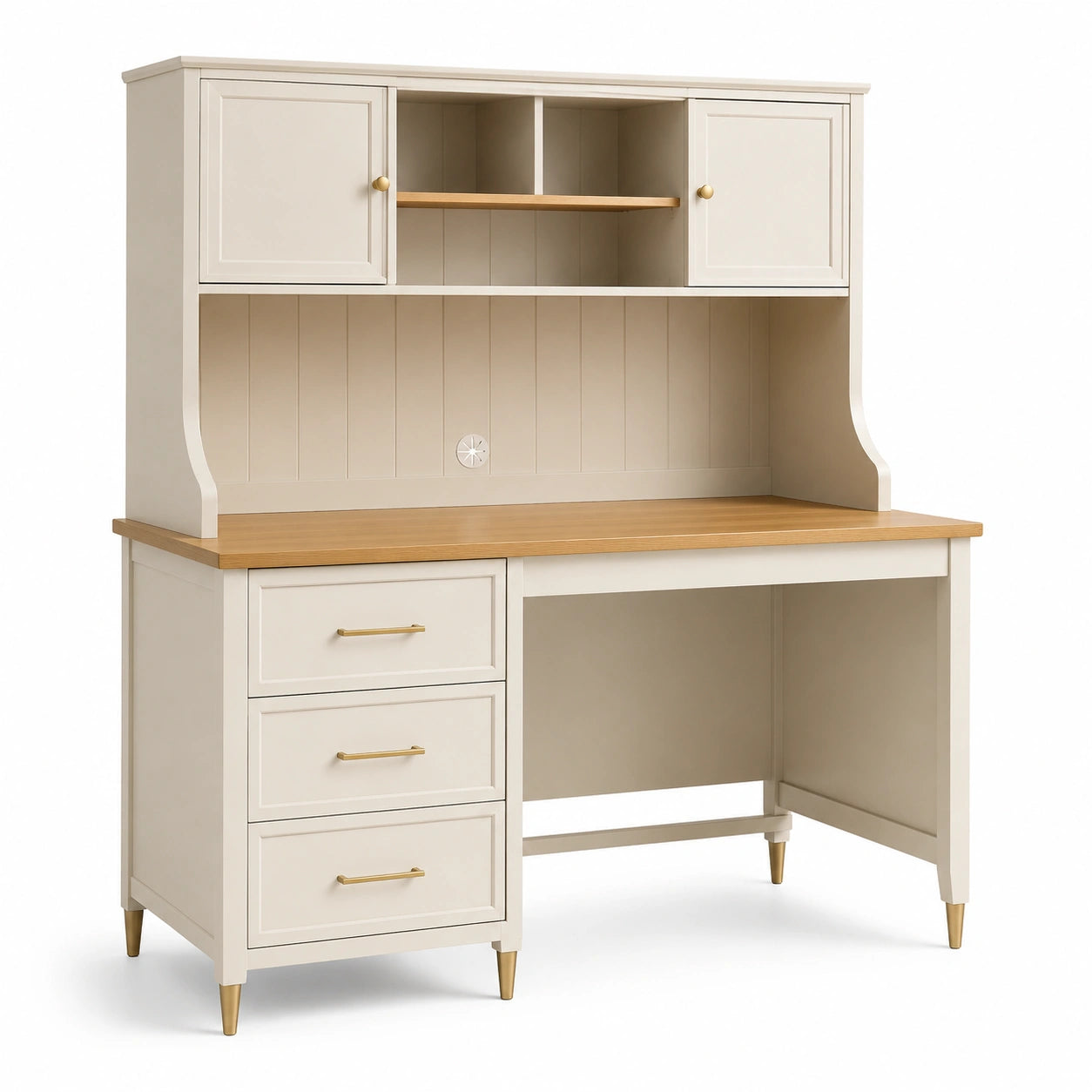 Scrivania in legno e MDF con cassetti e ante 140x60x150 cm